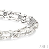 1/3 Ctw Marquise Shape Single Cut Diamond Link Bracelet in 14K White Gold